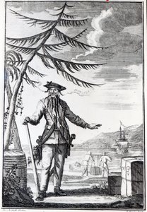 Yaygın olarak Karasakal olarak adlandırılan Captain Teach, c.1734 by Thomas Nicholls